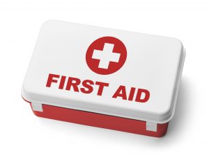 Red and White first aid box