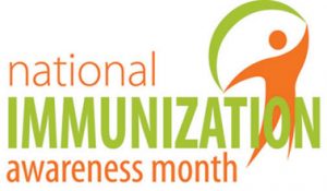 Text says "National Immunization Awareness Month"