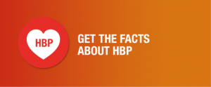 "Get the Facts about HBP" - "HBP" in a red circle and white heart