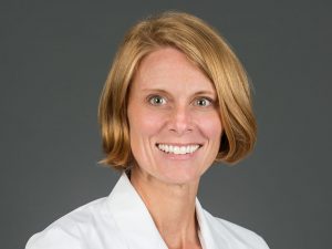 Picture of Amy D. Strassburg, M.D. in white lab coat