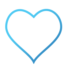 Pay Bill Icon - Blue heart outline