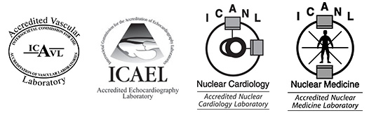 ICAVL, ICAEL, Nuclear Cardiology, Nuclear Medicine Logos for Accreditation in Vascular, Cardiology, and Nuclear Medicine