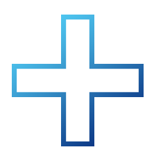 medical records icon - blue outlined cross