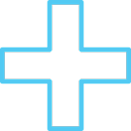 Light blue outlined cross